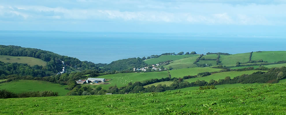 Views over Sterridge Valley towards Berrynarbor village