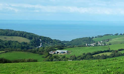 Views over Sterridge Valley towards Berrynarbor village